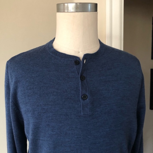 Nordstrom merino wool henley sweater sz M - Picture 2 of 3